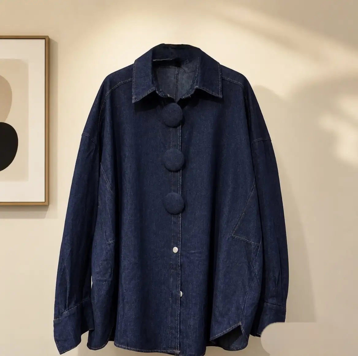 VESTE DENIM GROS BOUTONS. Taille Gourmande